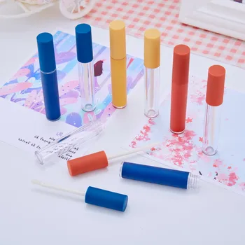 

5PCS Empty Bottle Cosmetic Container Round Tube Lip Glaze Empty Tube Frosted Cover Lip Balm Portable Refillable Bottles 5ml