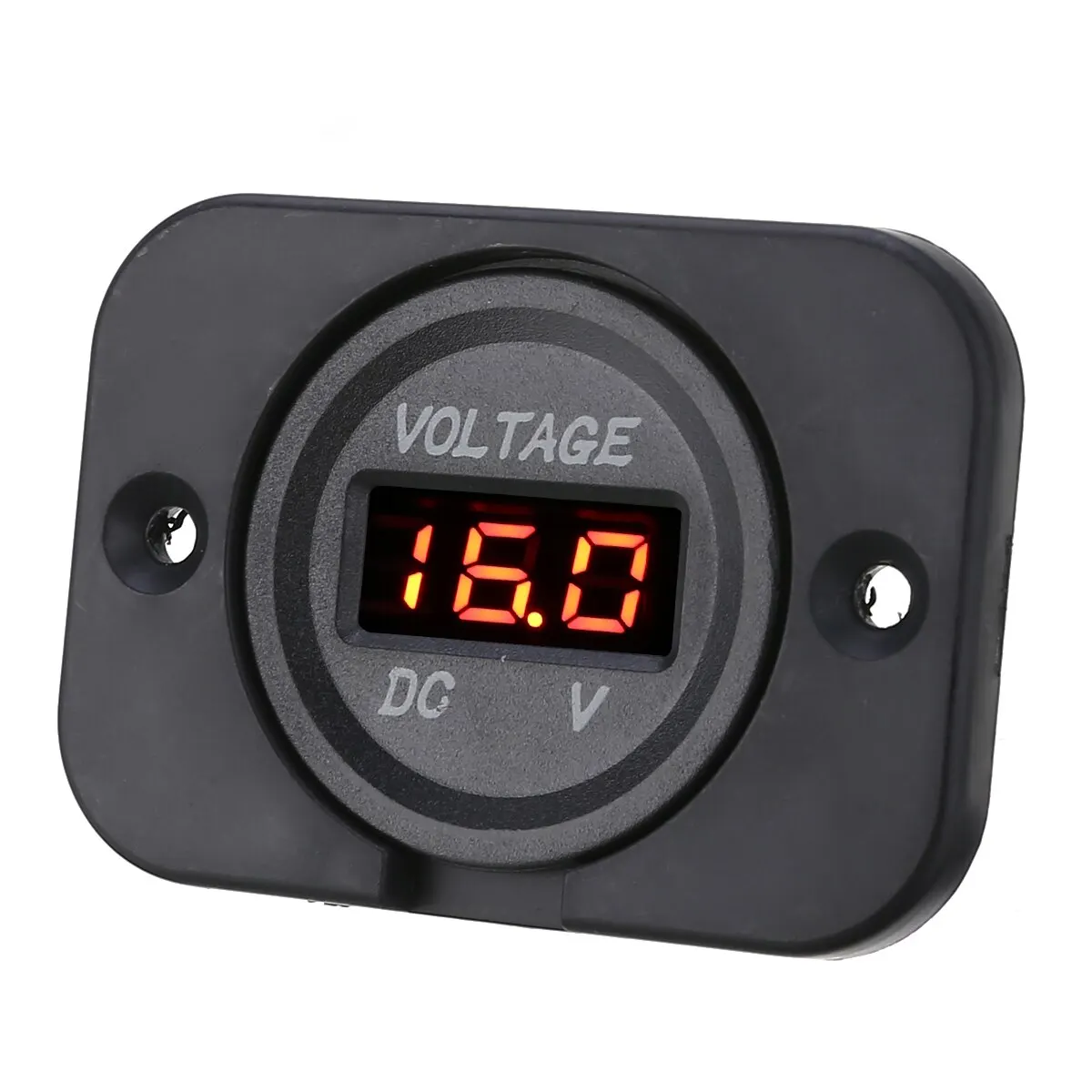 New Arrival 1 Set 12V-24V Red LED Digital Voltmeter Panel Car Motorcycle Voltage Meter Gauge With 2 Insulated Terminals