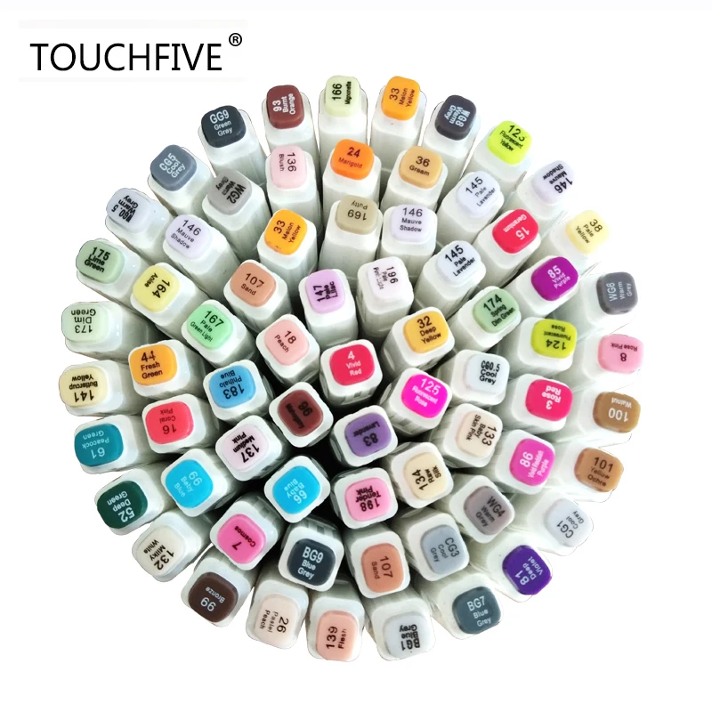 Touchfive набор маркеров для ручек 168 цветов двойная головка эскиз рисунок маркер на