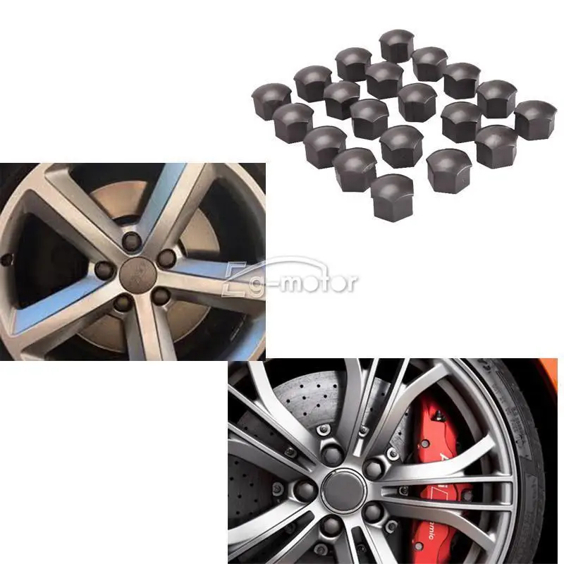 A Set/ 20pcs Wheel Lug Bolt Nut Caps For VW AUDI 321601173A Plastic A1