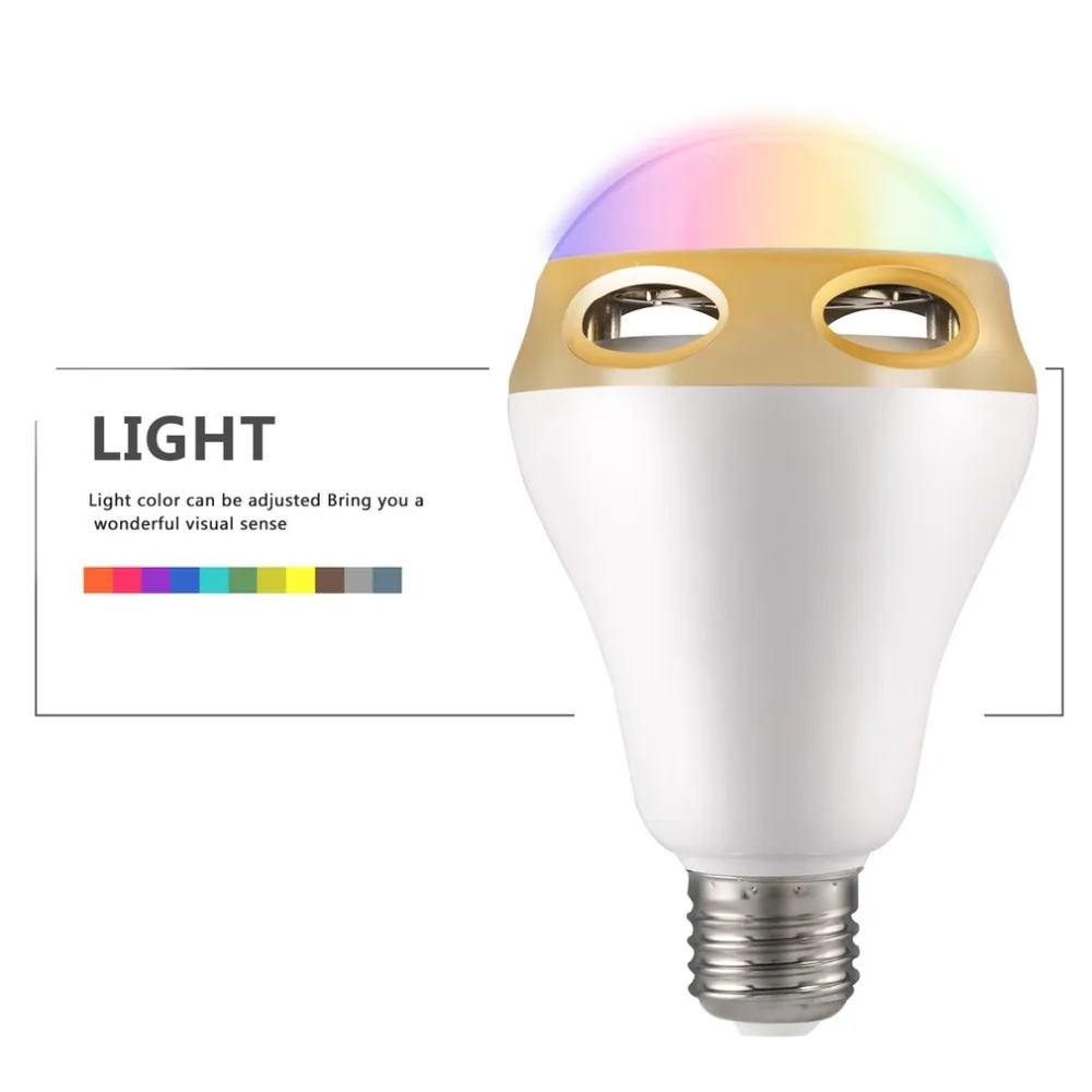 LED Bluetooth Speaker Light E27 RGB Bulb Color Changing/Music Player Lighting Lamp with Built-in Bluetooth Audio Mini Speaker
