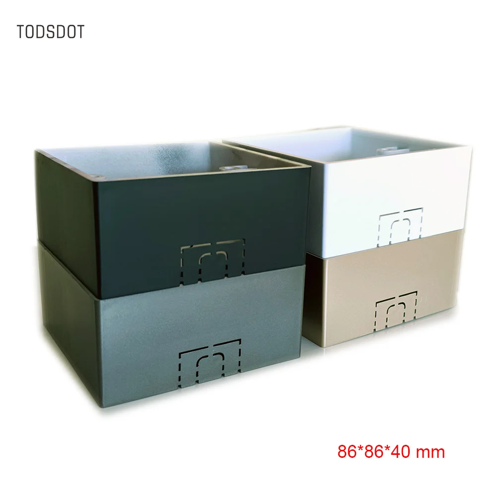 Switch Box Wall Socket Box 86*86*40mm Premium Well Packed Switch Box EU Socket Wall External Mount Box White Baking Black,Grey and Golden