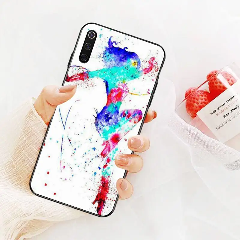 PENGHUWAN Love Gymnastics silhouette sports Custom Photo Phone Case for Redmi Note 8 8A 7 6 6A 5 5A 4 4X 4A Go Pro Plus Prime xiaomi leather case cosmos blue