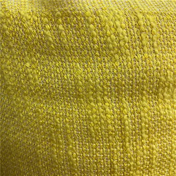 

free ship no wool fresh yellow tweed fabric price for 1 meter 59“ wide