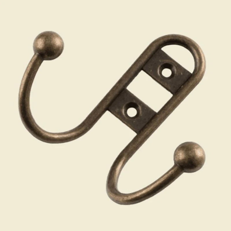 Double-Prong Robe Hook,Copper,6-Pack
