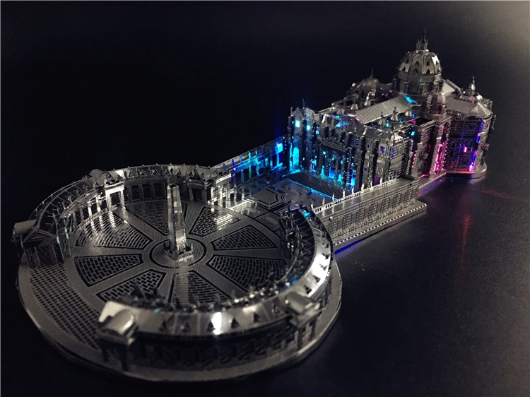 3D металлическая головоломка бурго Соборная церковь Дуомо Пазлы для детей обучающие игрушки для детей Мальчики Девочки взрослые - Цвет: St. Peter Church B
