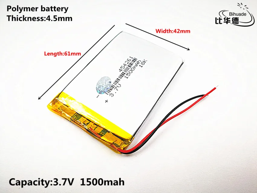 Bateria de Energia Bateria de Polímero de Iões de Lítio Bateria de Iões de Lítio para o Brinquedo Banco do Poder Litro Qulity v 1500 Mah 454261 - Gps Mp3 Mp4 10pcs Bom 3.7 - Image 3