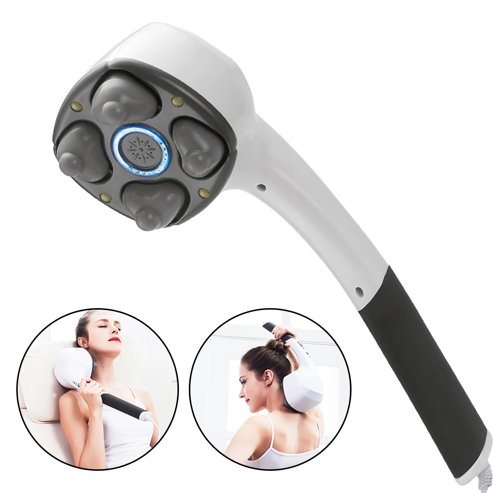 

Electric Handheld Massager Four Head Leg Back Muscle Relax Vibrating Deep Tissue Multifunction Body Massage Products US Plug