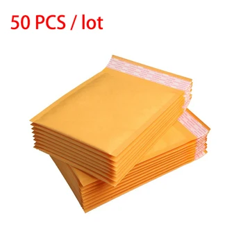 

50Pcs/lot Kraft Paper Bubble Envelopes Bags Mailers Padded Shipping Envelope With Bubble Packaging Bags Courier Storage Bags