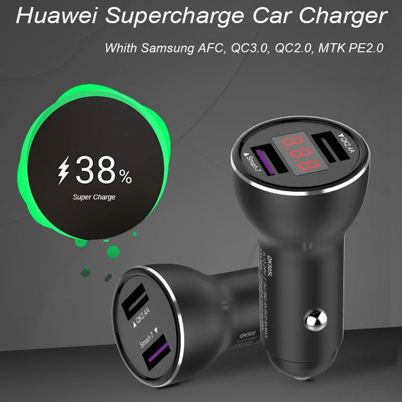 Автомобильное зарядное устройство Huawei металлическая Быстрая зарядка FCP для P30 P20