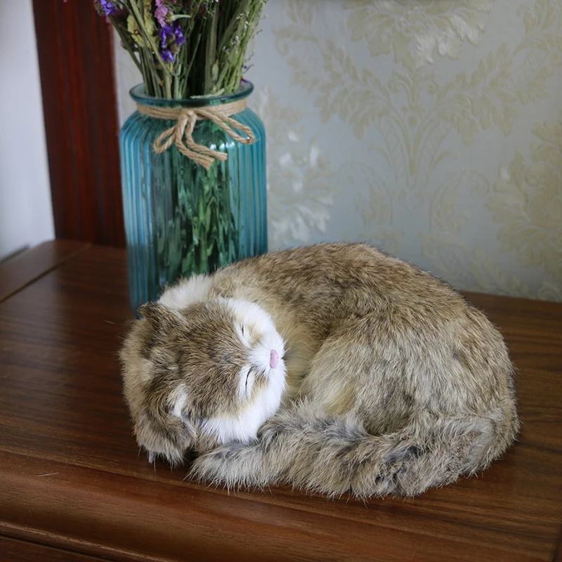 Разноцветная плюшевая игрушечная кошка, кукла, кожа, Имитация волос, Спящая кошка, украшения для пар, пожилых людей, не кормящих детей