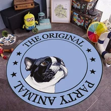 Милый Противоскользящий ковер с изображением животных из мультфильмов для детской комнаты, круглый ковер, декор для гостиной, спальни, Детский мягкий игровой коврик LF966