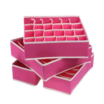 

Multifunction Hot Sale Storage Bag Home Simple New Set 4 Pcs Foldable Organizer Storage Box For Bra Ties Underwear Socks