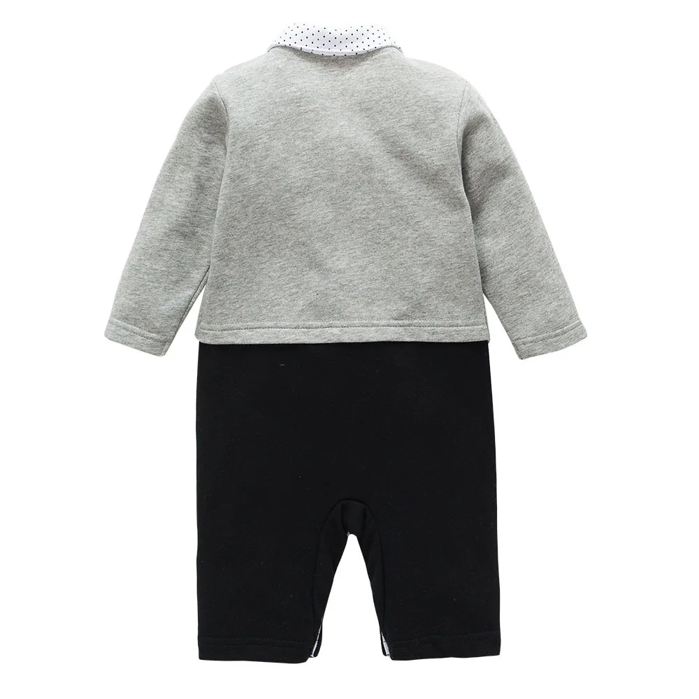 

Spring And Autumn Male Baby jia san jian Jumpsuit 1 a Year of Age Baptism Formal Dress Modeling Romper Pure Cotton Long Sleeve A