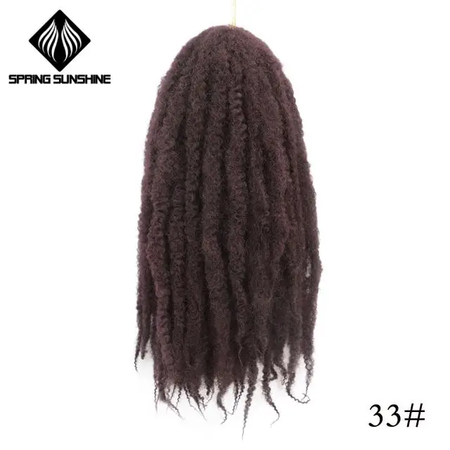 Весна солнце 18 дюймов Омбре афро кудрявый Solft марли плетение волос Синтетический крючком Marly косы волос натуральный черный 1b - Цвет: #33