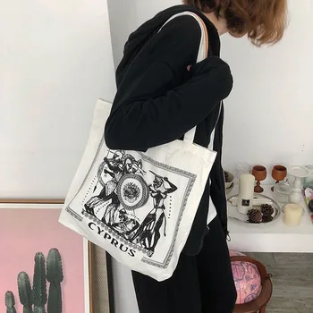 

Summer New Vintage Canvas Women Shoulder Bags Large Capacity Tote Shopping Bags for Girl Eco Reusable Cotton Cloth Shopper Bags