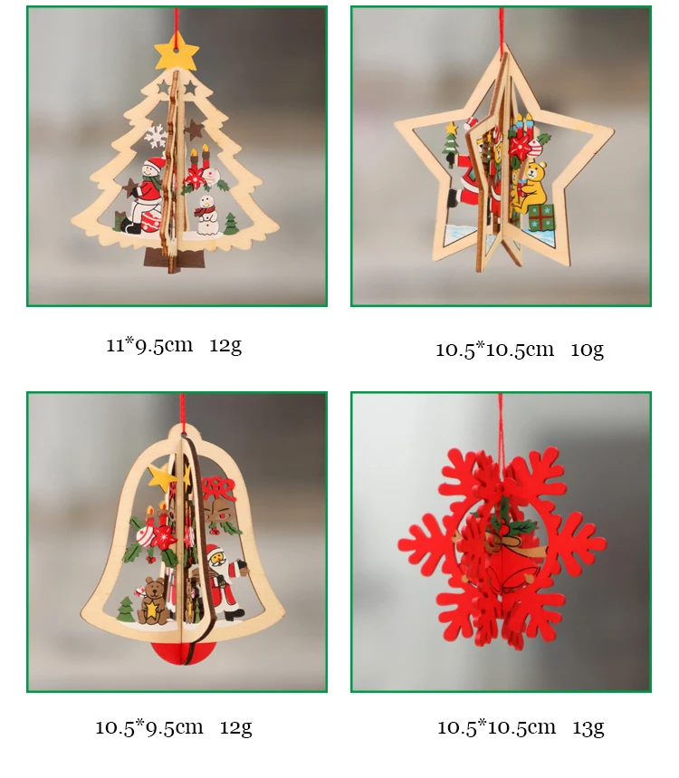 Мульти Стиль креативное Рождественское украшение деревянные подвесные Подвески, детский подарок DIY Рождество, рождественские украшения елка для нового года