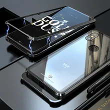 Magnetic Adorption Metal Bumper Glass Case For coq
