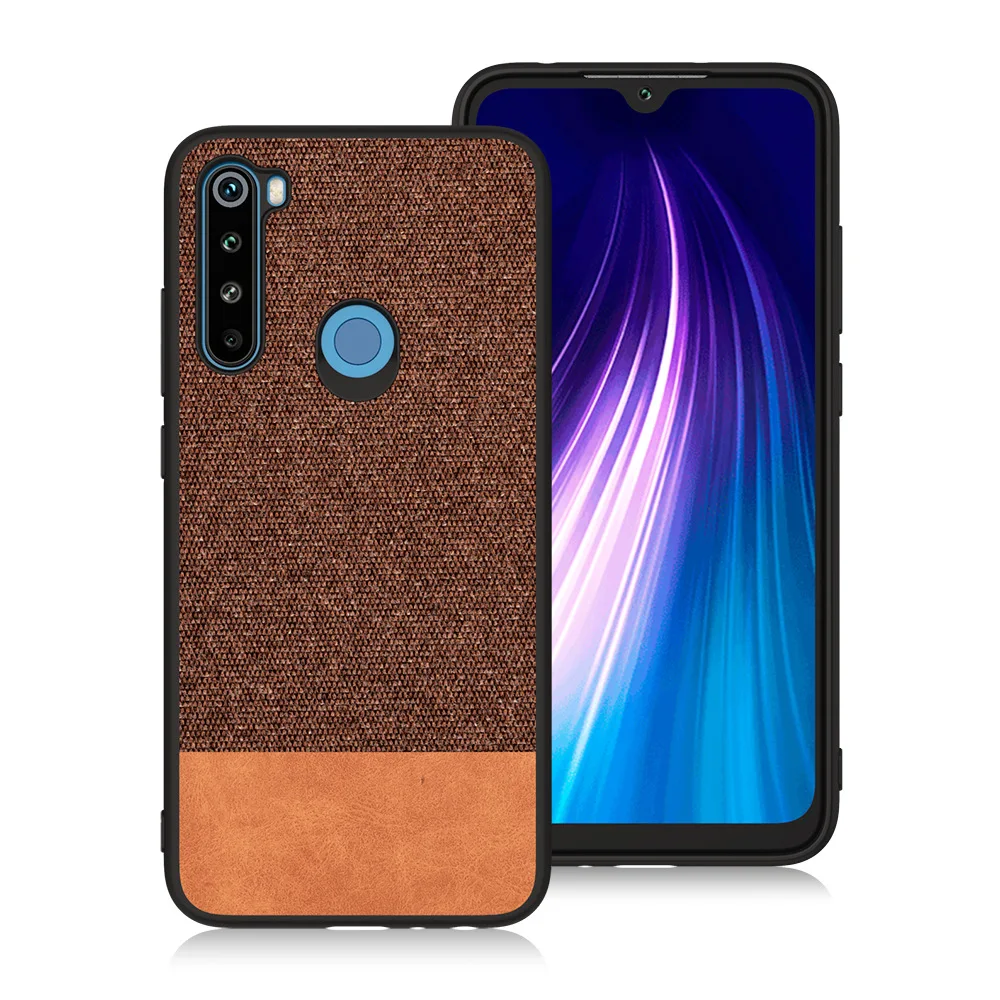 brown with orange Роскошный холст тканевый чехол для телефона для Xiaomi Redmi Note 8 8pro mi 9 8 тонкий, мягкий, из полиуретана край Сшивание ткань задняя ударопрочный чехол - Цвет: brown with orange