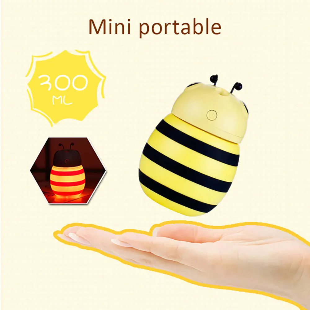 Ароматерапия диффузор очиститель воздуха увлажнитель 300 мл Littie Bee Usb зарядка портативный милый Многофункциональный ночной Светильник