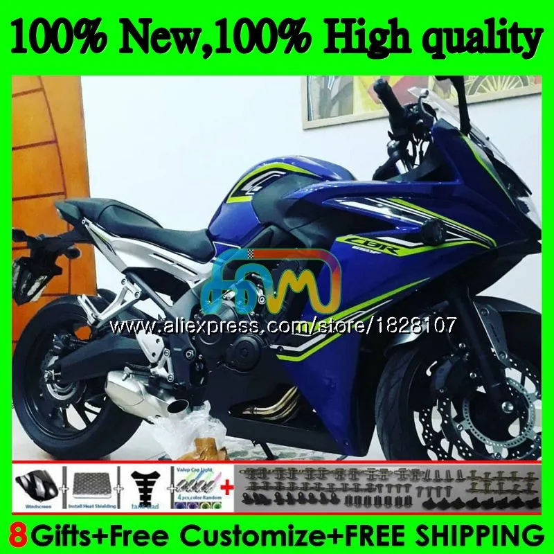 CBR-650F для HONDA CBR 650 F CBR650F 11 синего и желтого цвета, 12, 13, 14, 15, 83BS. 26 CBR650 F CBR 650F 2011 2012 2013 обтекатель