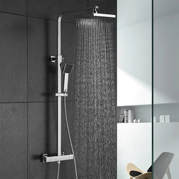 

European Wras style square hot and cold bathroom chrome brass shower faucet mixer tap