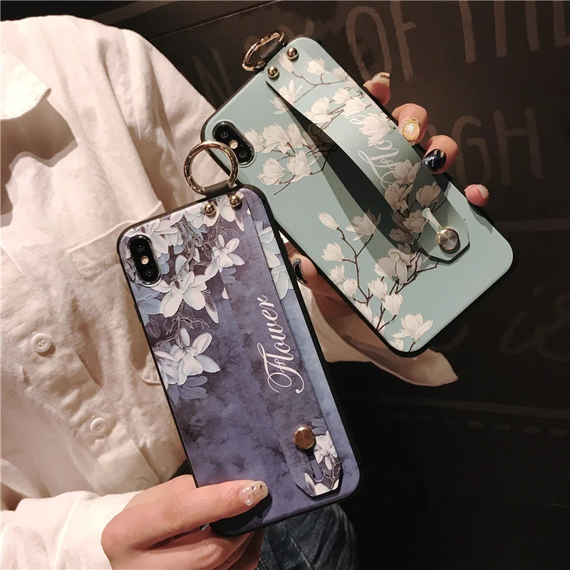 Ремешок на запястье мягкий TPU чехол для samsung Galaxy S10e S8 S9 S10 плюс Note8 9 A30 A50 A70 A750 M20