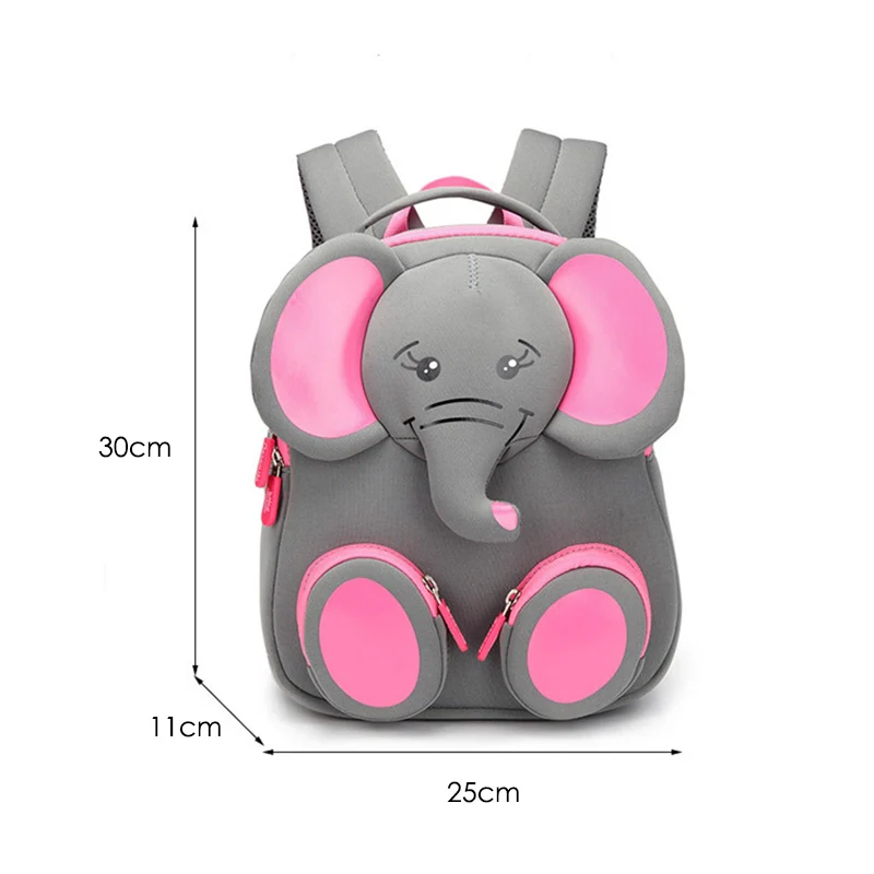 African Elephant Childrens Adjustable Backpack Princess Pink Navy Blue Childrens Bag 