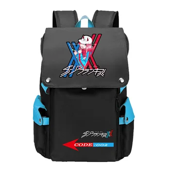 

DARLING in the FRANXX Large Girls School Bags ZERO TWO Anime Flag Bookbag Oxford Travel Backpack USB Charging Laptop Bagpack