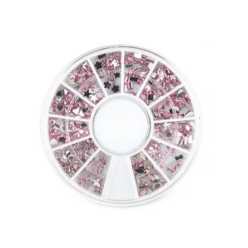 

RIKONKA 1Disk/12Grides Mixed Round/Heart/Irregular Shape Hot Sale Jewelry Nail Rivets New Arrival Nail Art Nail Decorations