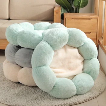 

Winter Pet Bed Plush Round Flower Shaped Dog Cat Warm Sleeping Cushion Pad FPing