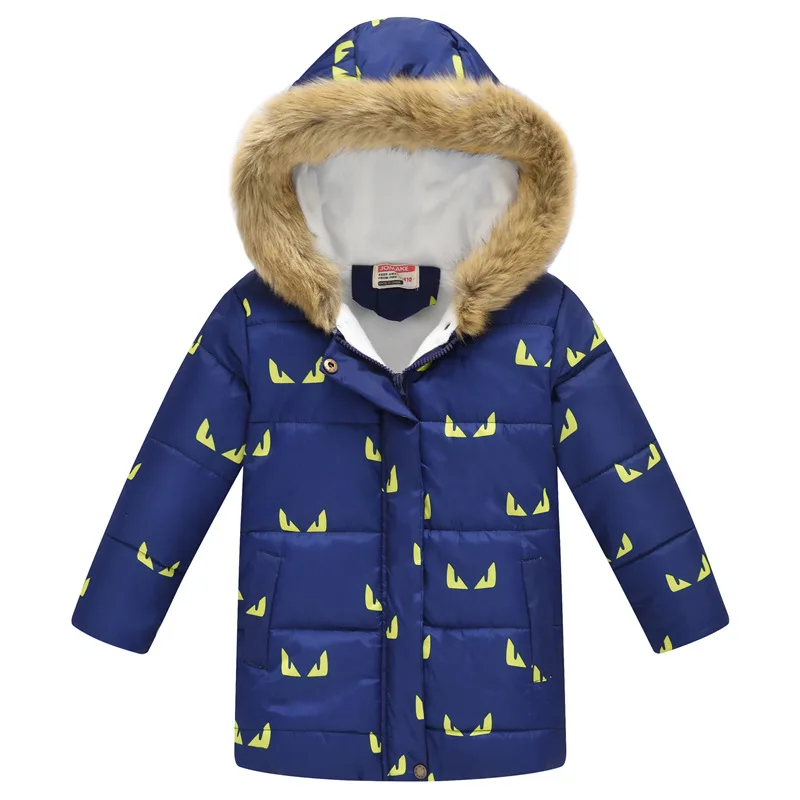 Детская зимняя куртка, теплая хлопковая зимняя куртка для девочек, пальто, верхняя одежда с капюшоном и цветочным принтом, пальто для девочек DC149 - Цвет: 25