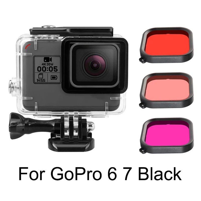 Набор фильтров для GoPro Hero 5 6 7 Black 45m комплект из 3 шт. красных пурпурных линз