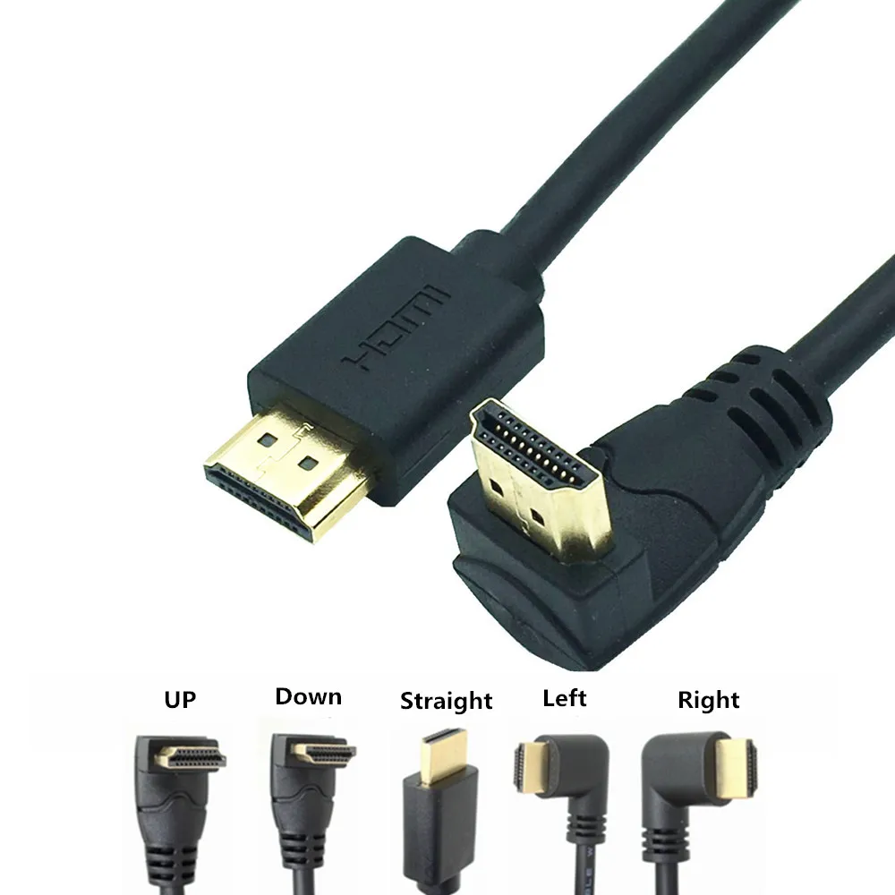4K * 2K 60 Гц HDMI вверх и вниз левый правый угловой 90 градусов штекер 2 0 А к v2.0 HD