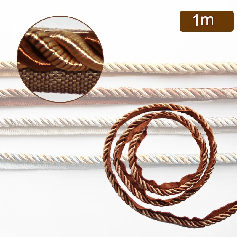 1M Trim Sewing Lace Piping Curved Pillow Wing Gold Rope Clothing Accessories Braided Macrame Cord Band Home Decoration | Дом и сад