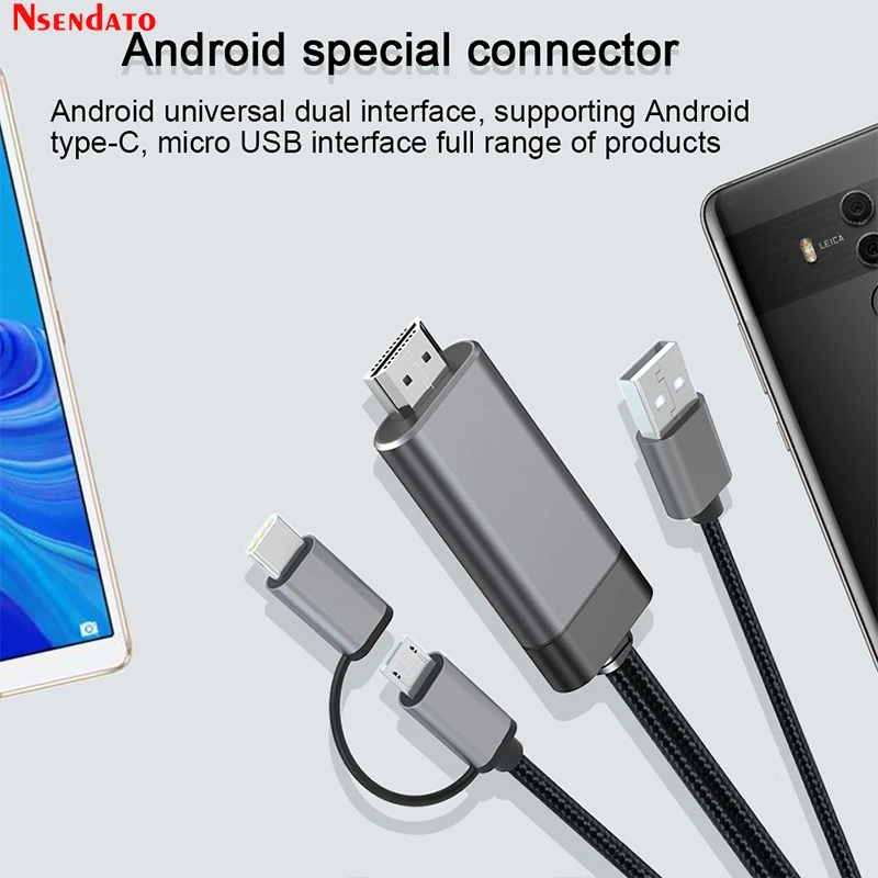 Vara para Andriod Tela para tv Usb tipo c Mirascreen Wired Micro tv Smartphone Compartilhando Espelhamento Hdtv Monitor Adaptador Ld29 hd - Image 4