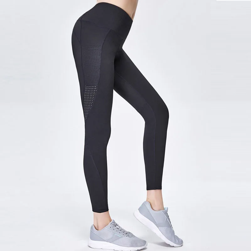 Leggings Sport Women Fitness Push Up Mesh Patchwork Stretchy High Waist Leggins Womens Breathable Workout Legging Running Gym
