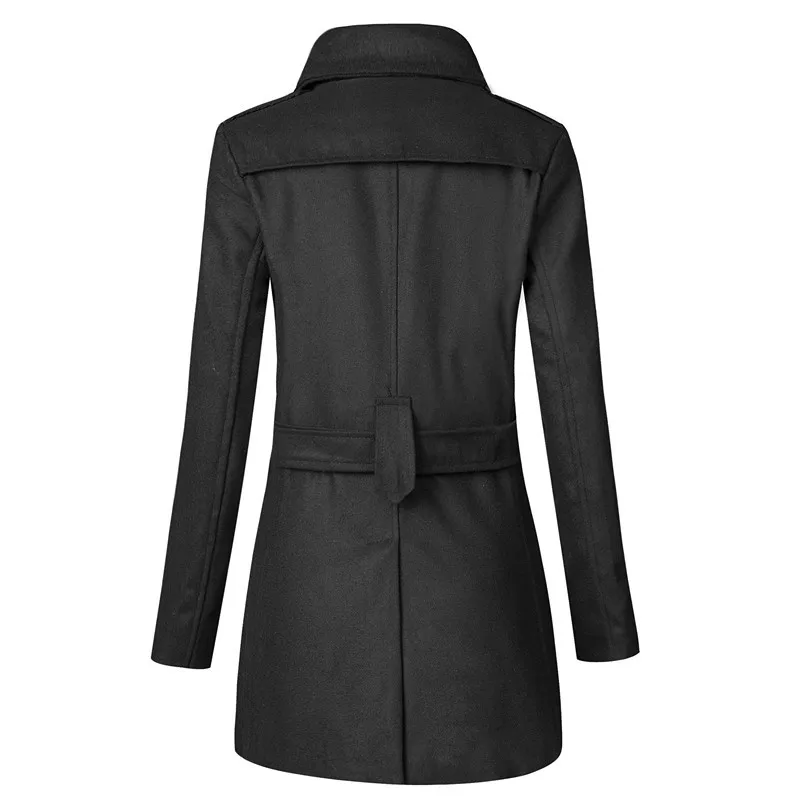 AliExpress г. Осенне-зимние импортные товары, стиль, Складывающийся воротник, ремень для мужчин, приталенный двубортный Тренч средней длины