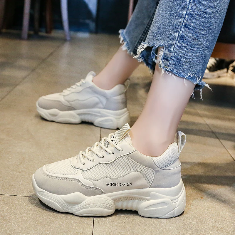 Новинка 2019 года женские кроссовки на платформе Вулканизированная обувь Женская
