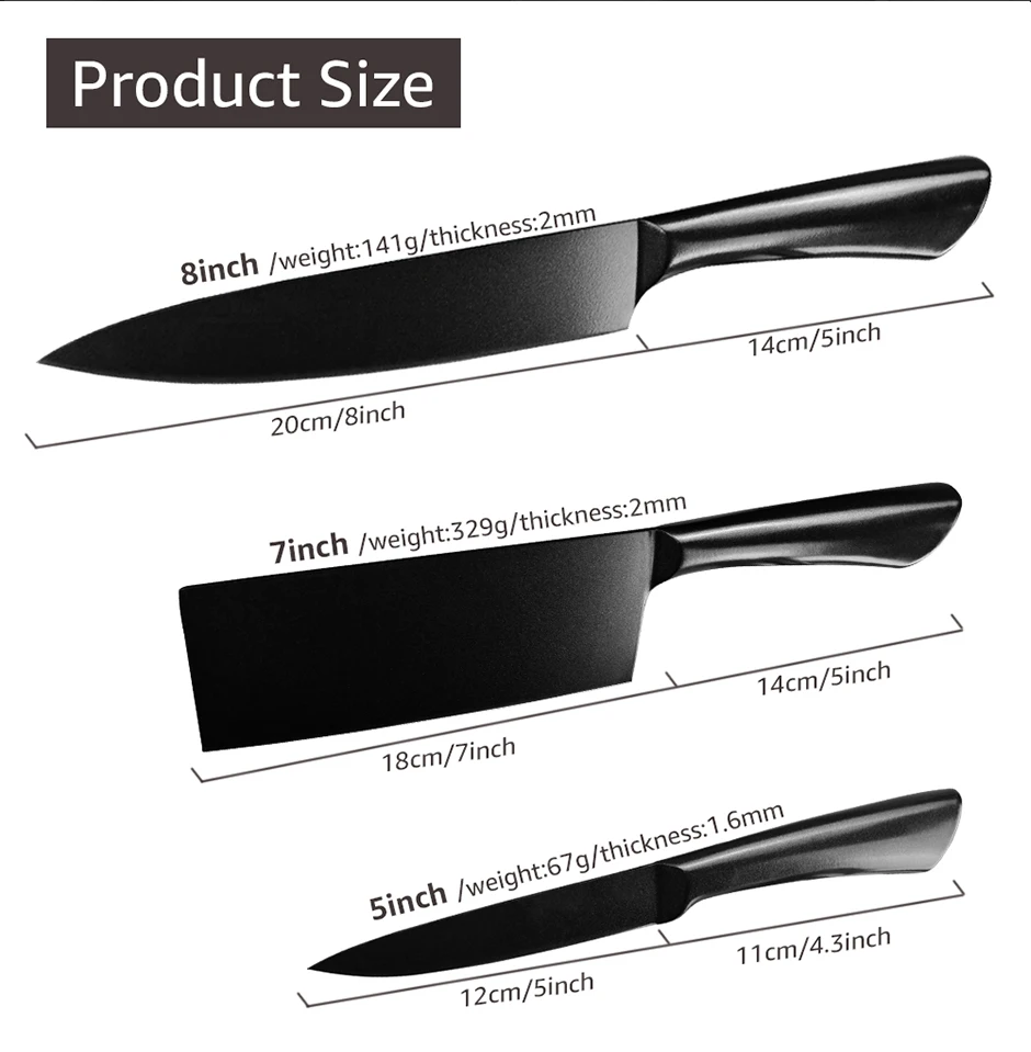 Кухонный нож, поварские ножи, 5, 7, 8 дюймов, нержавеющая сталь, 440c, нож для мяса, Santoku, универсальный, для приготовления пищи, антипригарное покрытие, набор инструментов