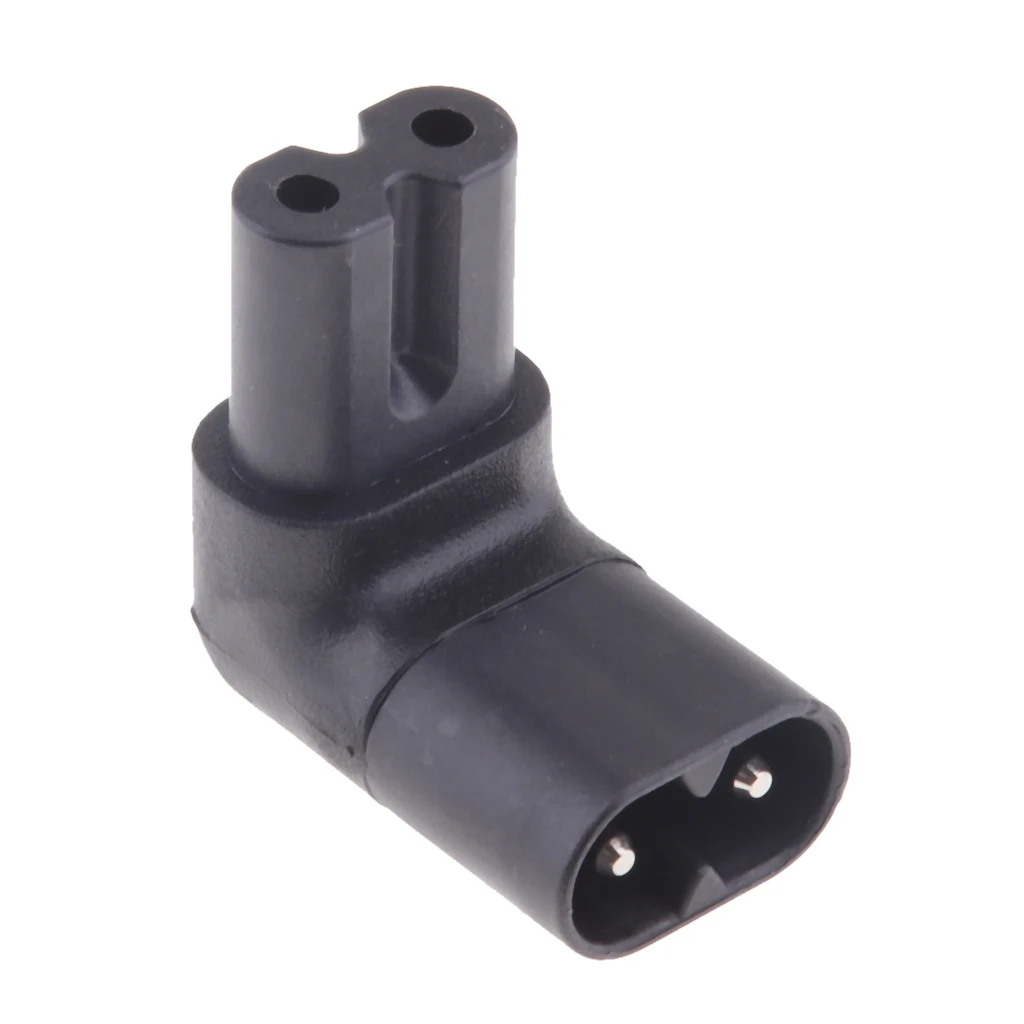 C8 to C7 Connector, IEC 320 Male to Female Power Plug Adapter Converters Angled (Pack of 1)
