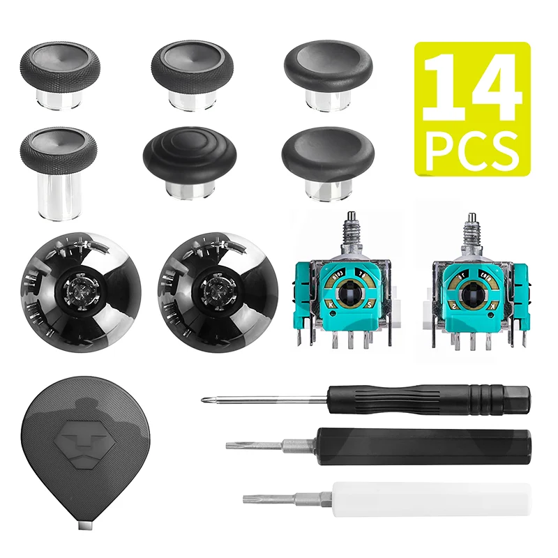 14pcs Metal Swap Thumbsticks Joysticks 3D Analog Sensor Module Adjustment Tool Repair Parts for