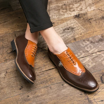 

Oxfords Shoes for Men Fashion Male Luxury Italian Classic Brogue Sneakers Popular Party Shoes Evening Gentleman Footwear 38-46