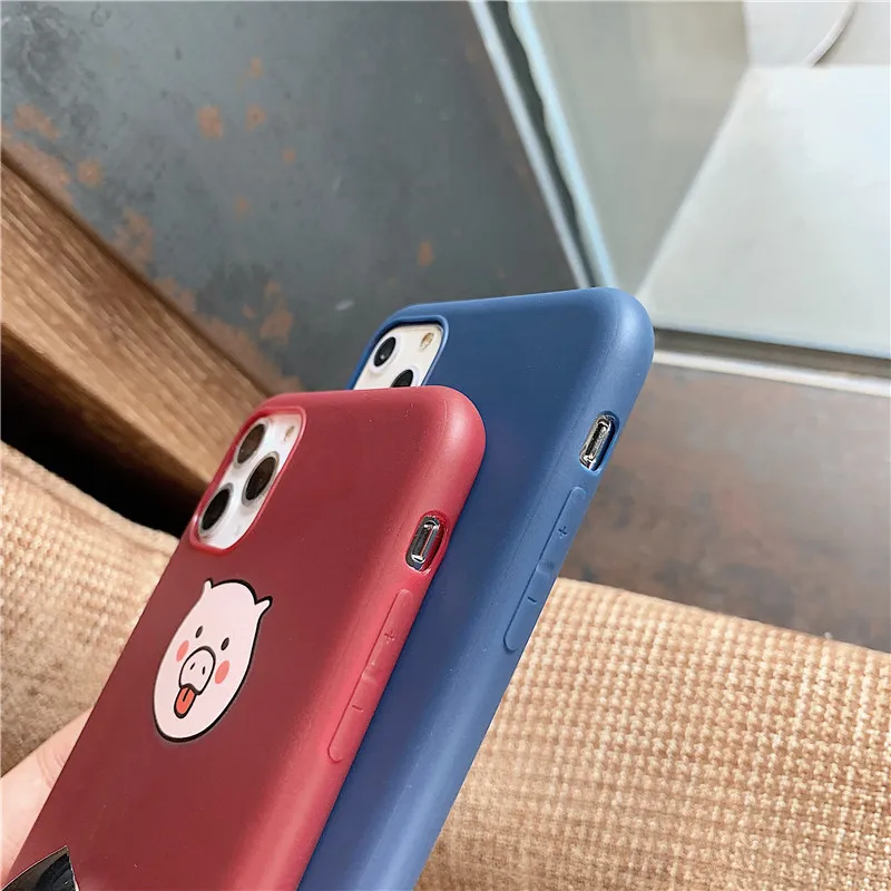 Милый чехол для телефона с головой свиньи Для iPhone 11 11Pro Max, мягкий силиконовый чехол для iPhone X XR XS Max 6 6S 7 8 Plus, чехол для пары