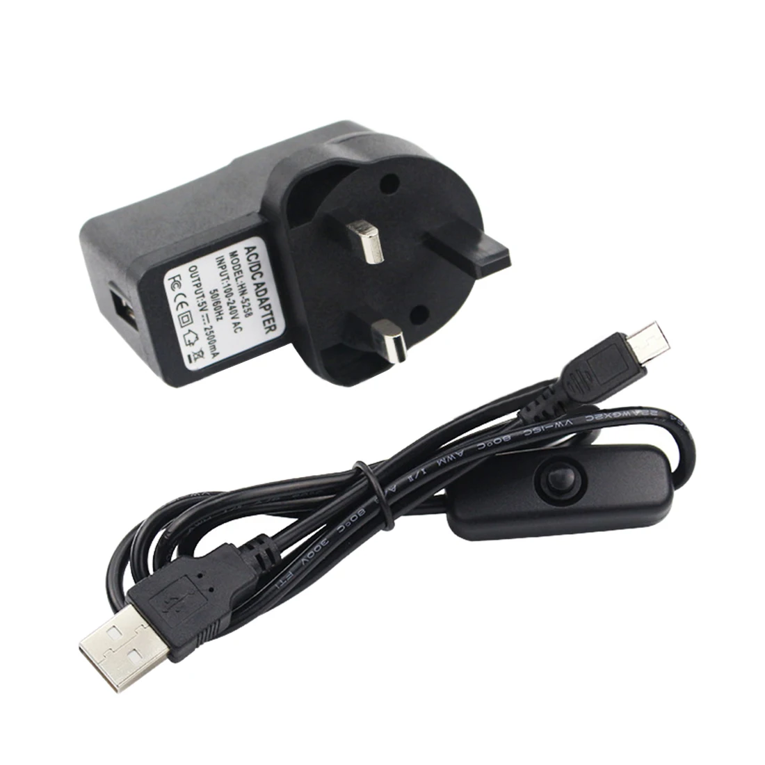 5V 2.5A источник питания USB зарядное устройство адаптер с выключателем для Raspberry Pi 3B+-UK Plug/EU Plug/US Plug