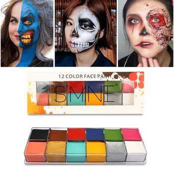 

Safe and non-toxic fashion 12-color paint Halloween professional masquerade body painting theater clown waterproof face paint