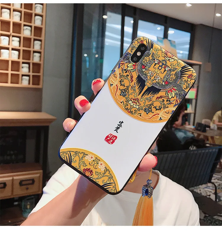 Чехол с тиснением в китайском стиле Дзен для iphone 11 pro max xs max xr xs x 6 6 S 7 8 plus Мягкий чехол