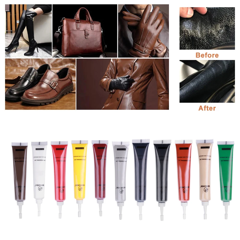 10 Colors Leather Repair Refurbishing Cream Paint Care Cleaner Gel Color Repair Home Car Seat Leather Complementary Repair