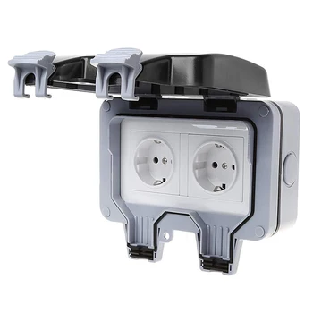 

220-250 V Outdoor Waterproof IP66 Socket With Lamp Light Prevent Rain Dust For Garden Waterproof Socket