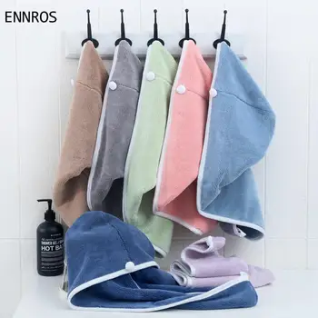 

ENNROS Coral plush dry hair hat soft and thick super absorbent fast dry hair adult headscarf microfiber beach hamam towel cotton